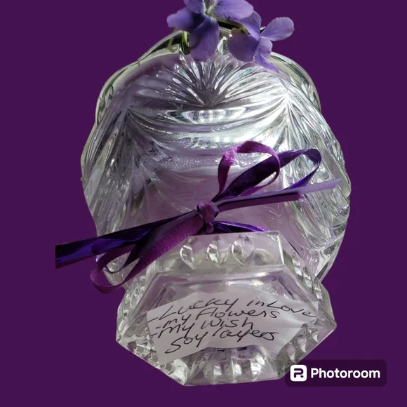 SOLD Candle 2 Soy-Wax Lucky in Love My Wish my Flower petals blended New Purples - Picture 8 of 8